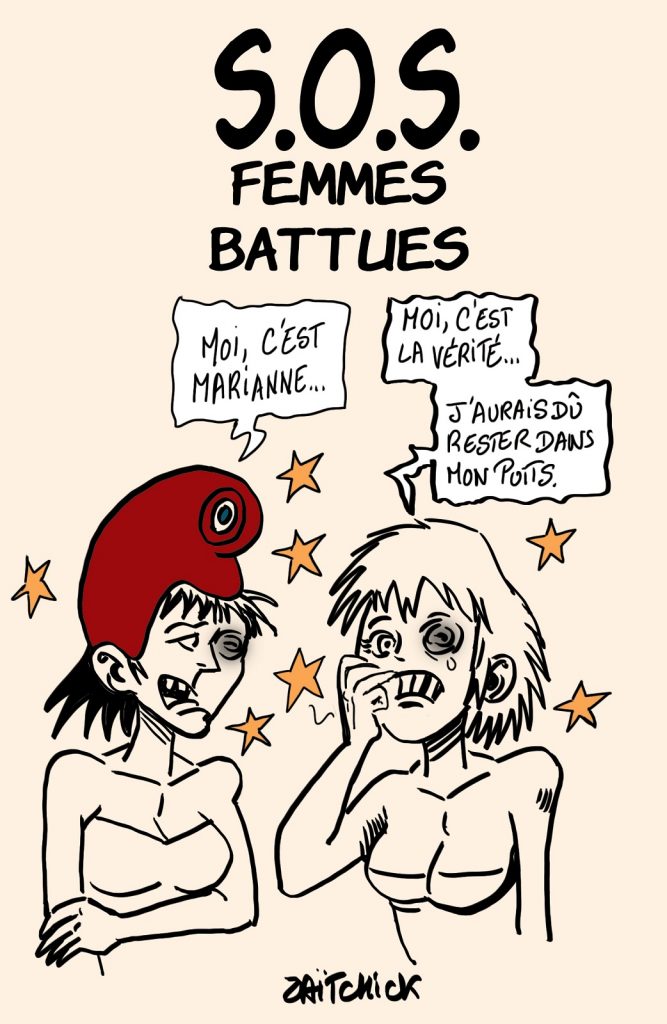 dessins humour Marianne république vérité image drôle violence femmes battues