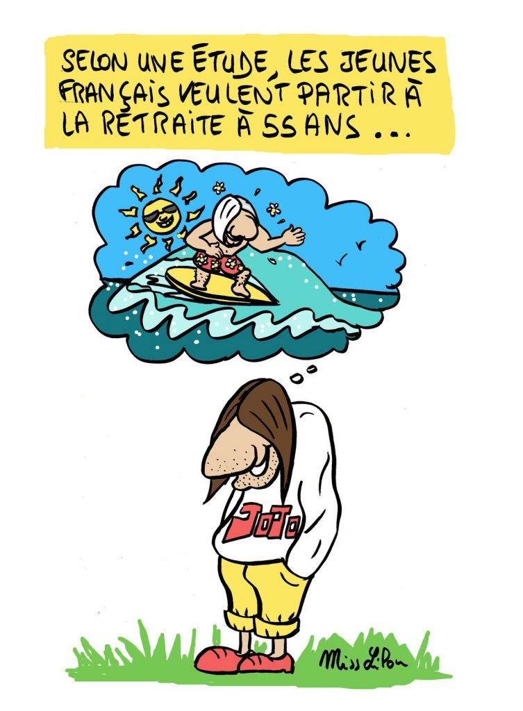 dessin presse humour jeunes français image drôle âge retraite