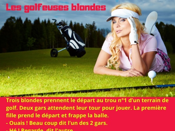 blague blondes, blague sport, blague golf, blague jeu, blague sexe, blague entrejambe, humour