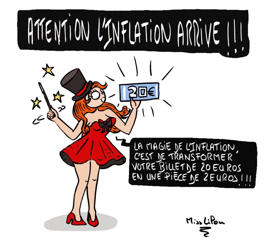 dessin presse humour économie argent image drôle magie inflation