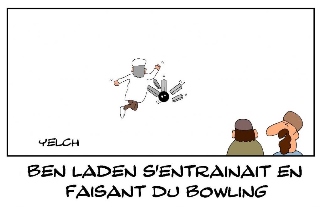 dessins humour Oussama Ben Laden image drôle 11-septembre entraînement bowling