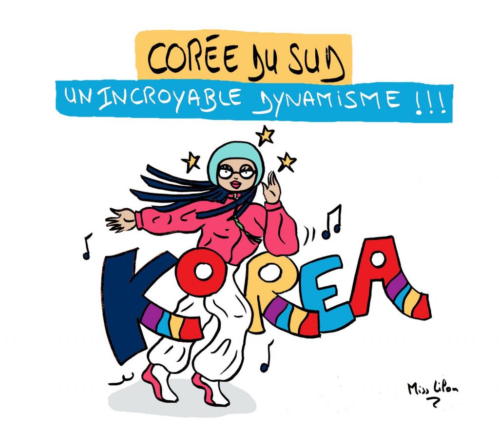 dessin presse humour Corée du Sud image drôle dynamisme