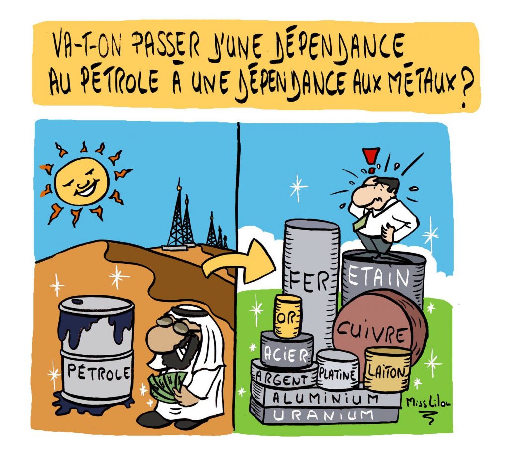 dessin presse humour dépendance pétrole image drôle métaux