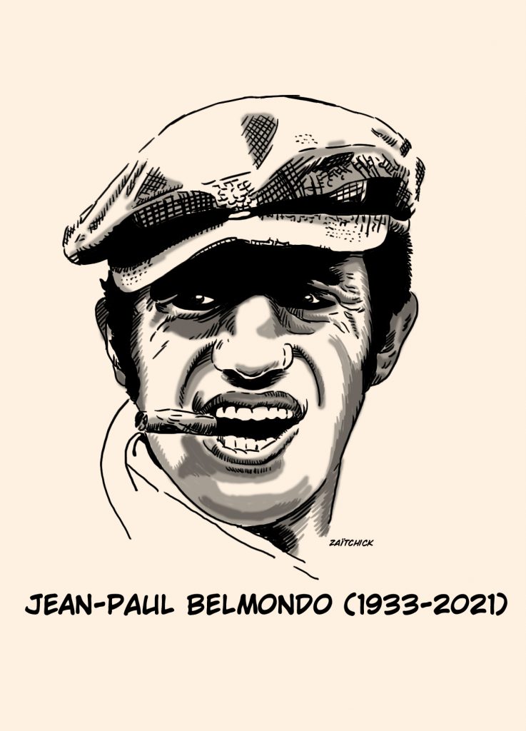 dessins humour mort Jean-Paul Belmondo image drôle flic voyou