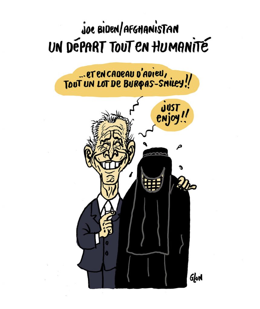 dessin presse humour Afghanistan Joe Biden image drôle burqas