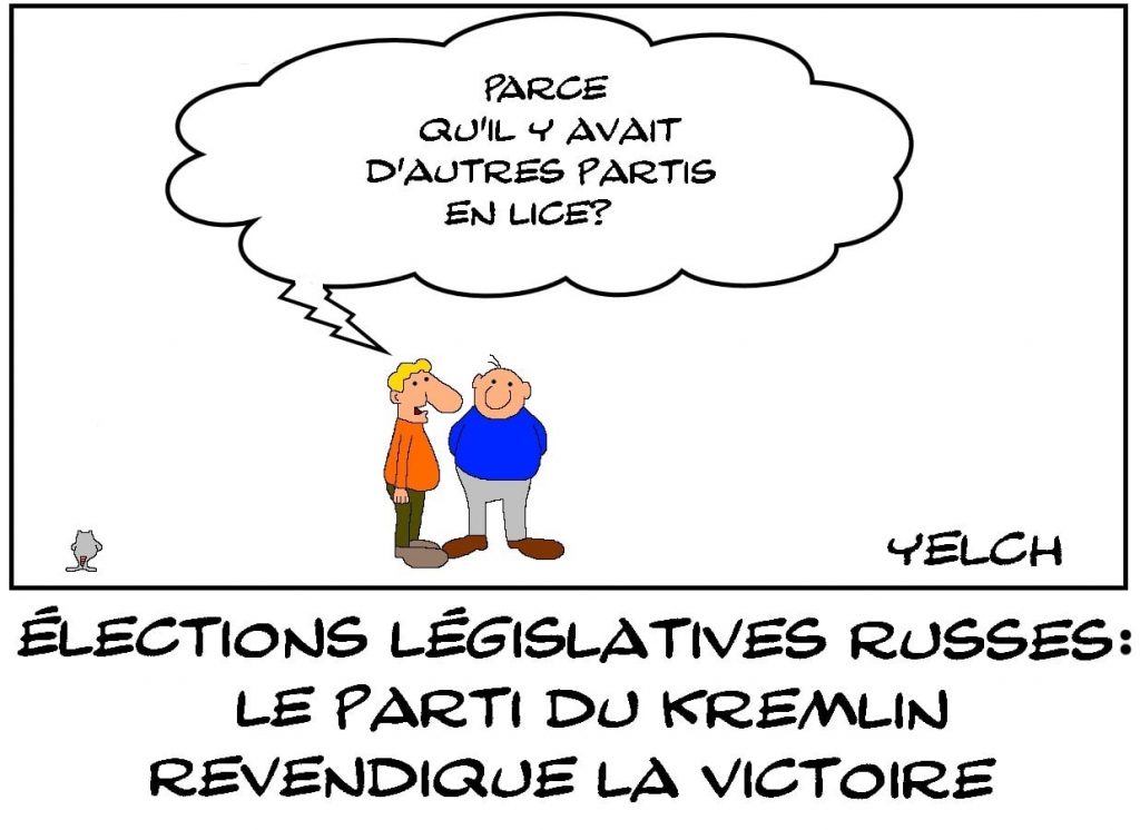 dessins humour élections législatives russes image drôle parti Kremlin victoire