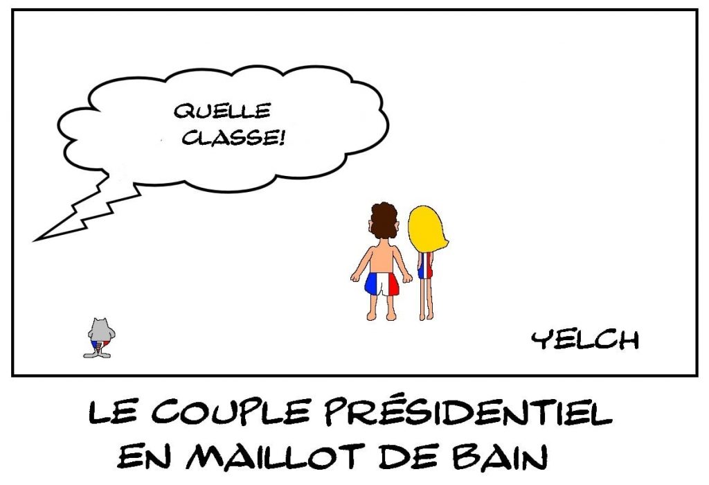 dessins humour couple présidentiel image drôle maillot de bain