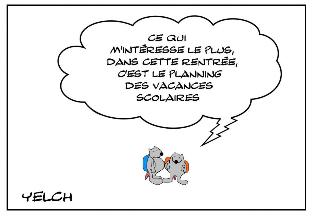 dessins humour rentrée scolaire 2021 image drôle planning vacances