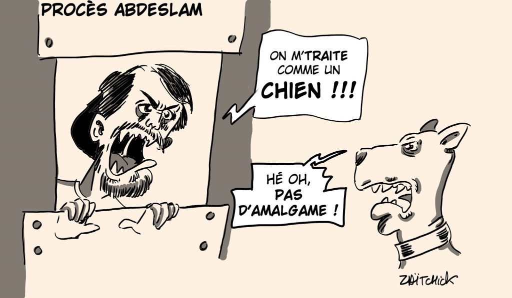 dessins humour Salah Abdeslam image drôle chien prison