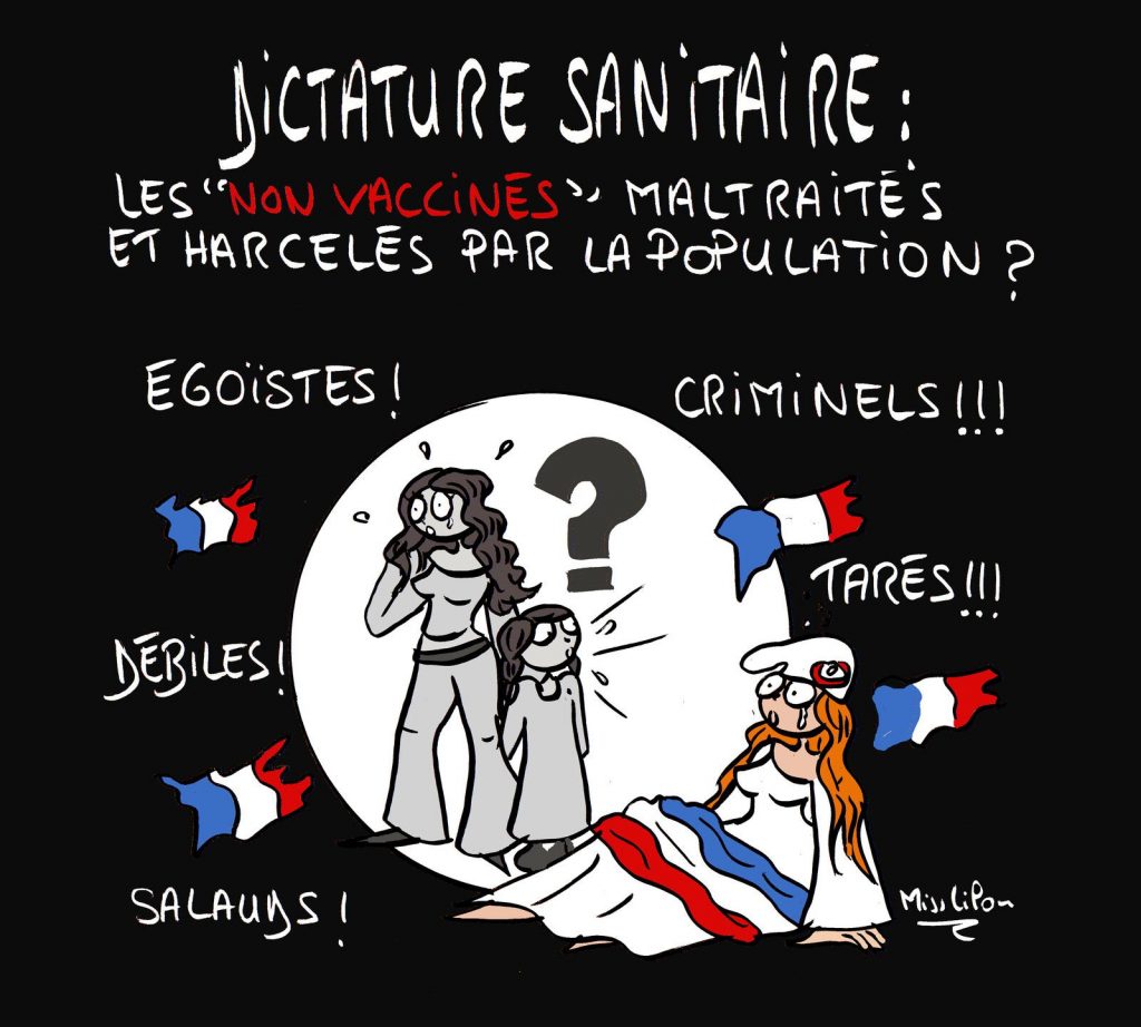 dessin presse humour coronavirus non-vaccinés image drôle persécution population