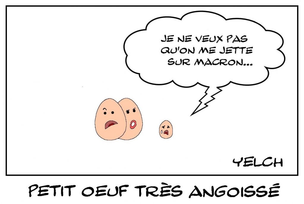 dessins humour Emmanuel Macron image drôle œuf Salon restauration