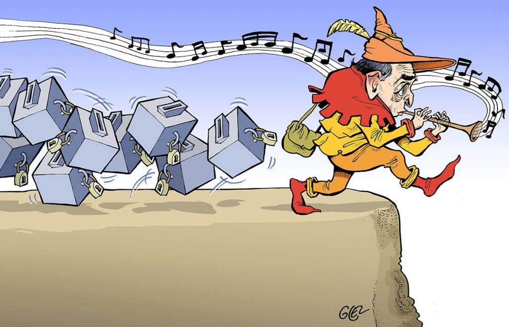 dessin presse humour Éric Zemmour image drôle joueur flûte Hamelin