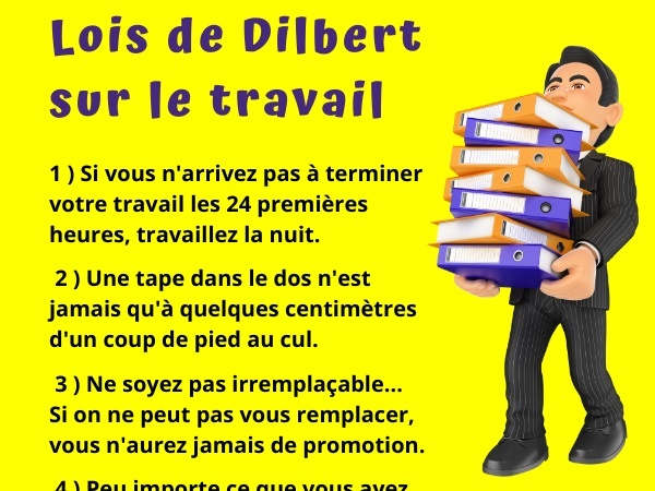 blague Dilbert, blague loi de Dilbert, blague travail, blague métier, blague job, blague entreprise, humour drôle