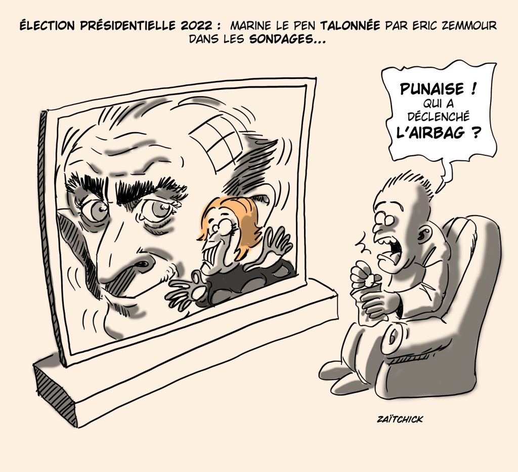 dessin presse humour sondages Éric Le Pen image drôle élection présidentielle Marine Le Pen