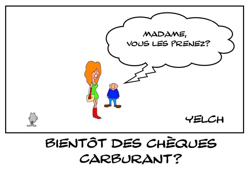 dessins humour chèque carburant image drôle prime inflation