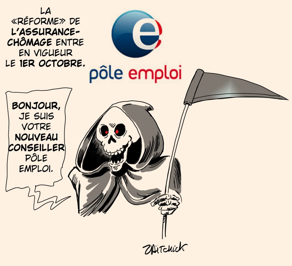 dessin presse humour réforme assurance chômage image drôle Pôle Emploi