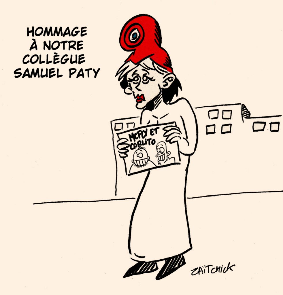 dessin presse humour hommage Samuel Paty image drôle McFly Carlito