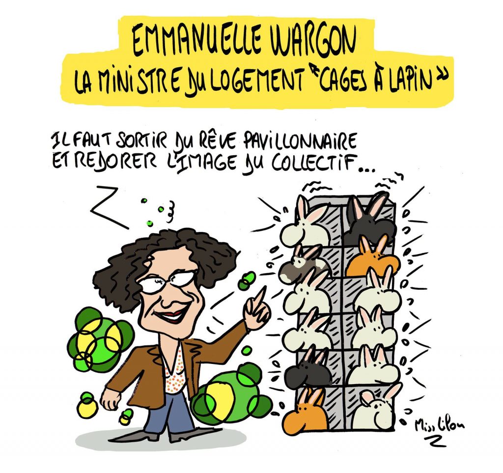 dessin presse humour Emmanuelle Wargon image drôle maison individuelle logement collectif