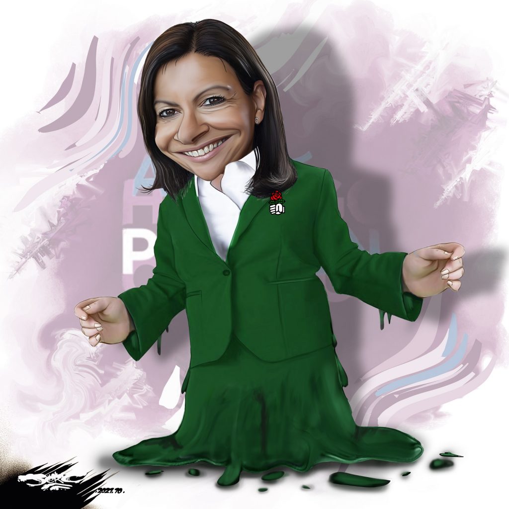 dessin presse humour Anne Hidalgo image drôle effondrement présidentielle 2022