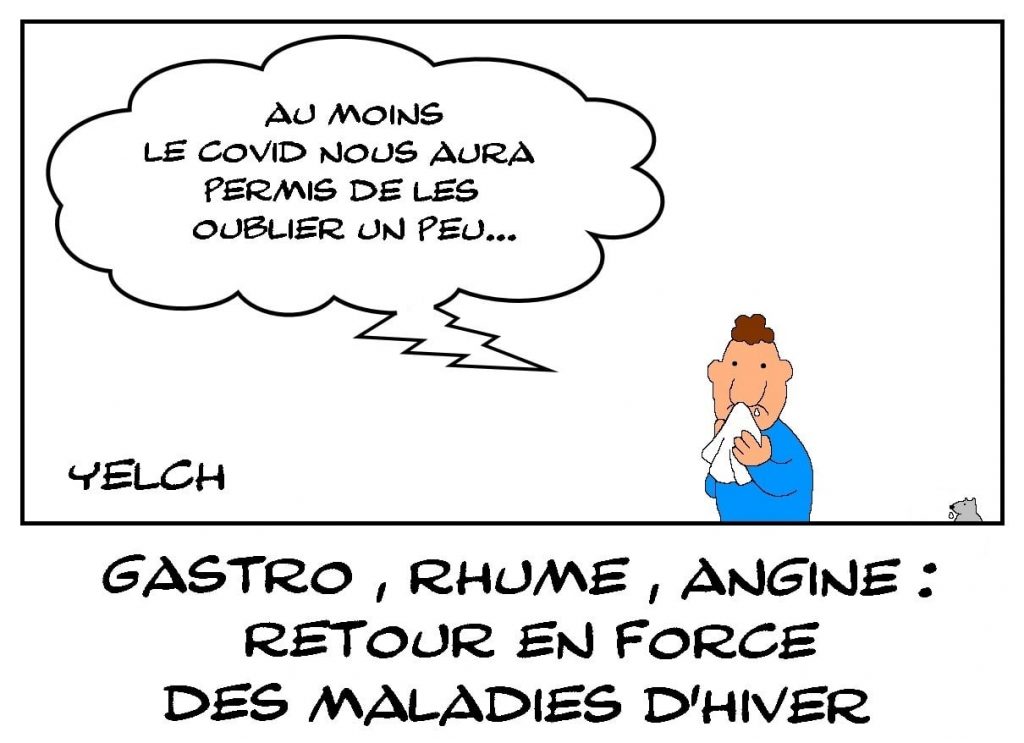 dessins humour gastro rhume angine image drôle maladies hiver