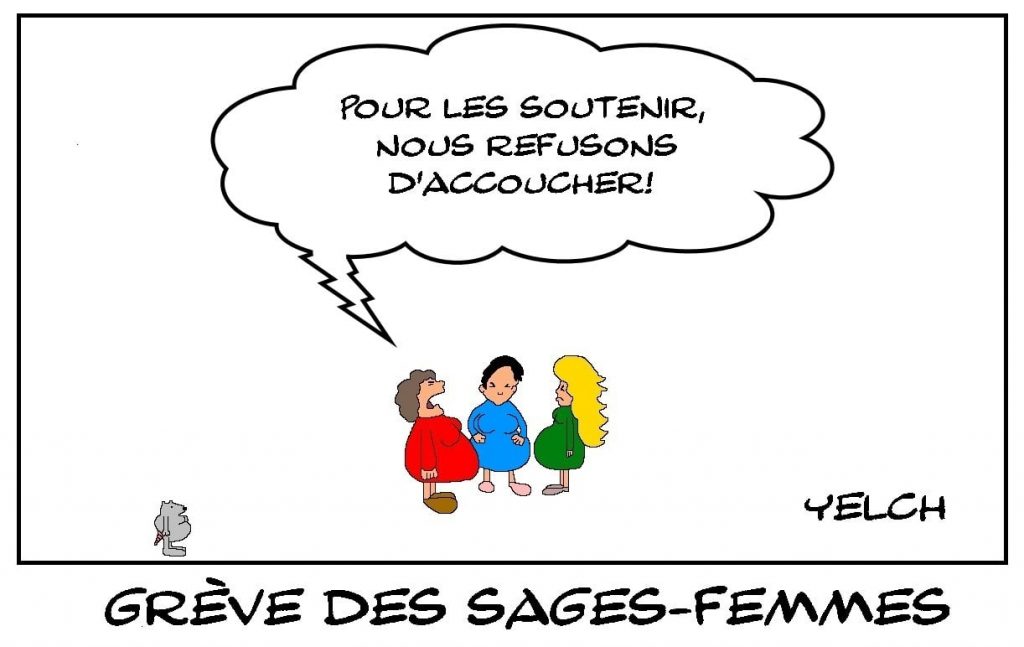 dessins humour grève image drôle sages-femmes