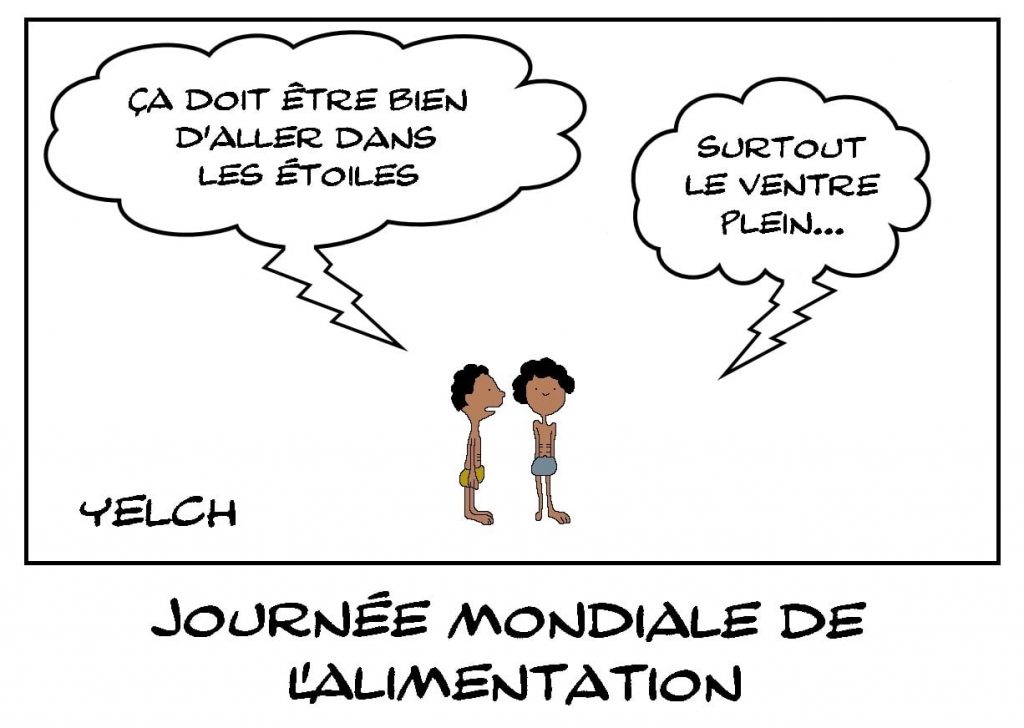 dessins humour journée mondiale alimentation image drôle voyage spatial