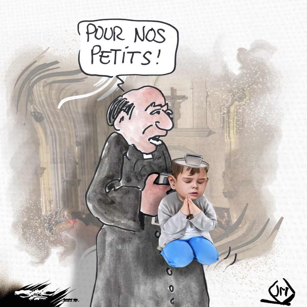 dessin presse humour rapport Sauvé image drôle pédophilie église dédommagement victime