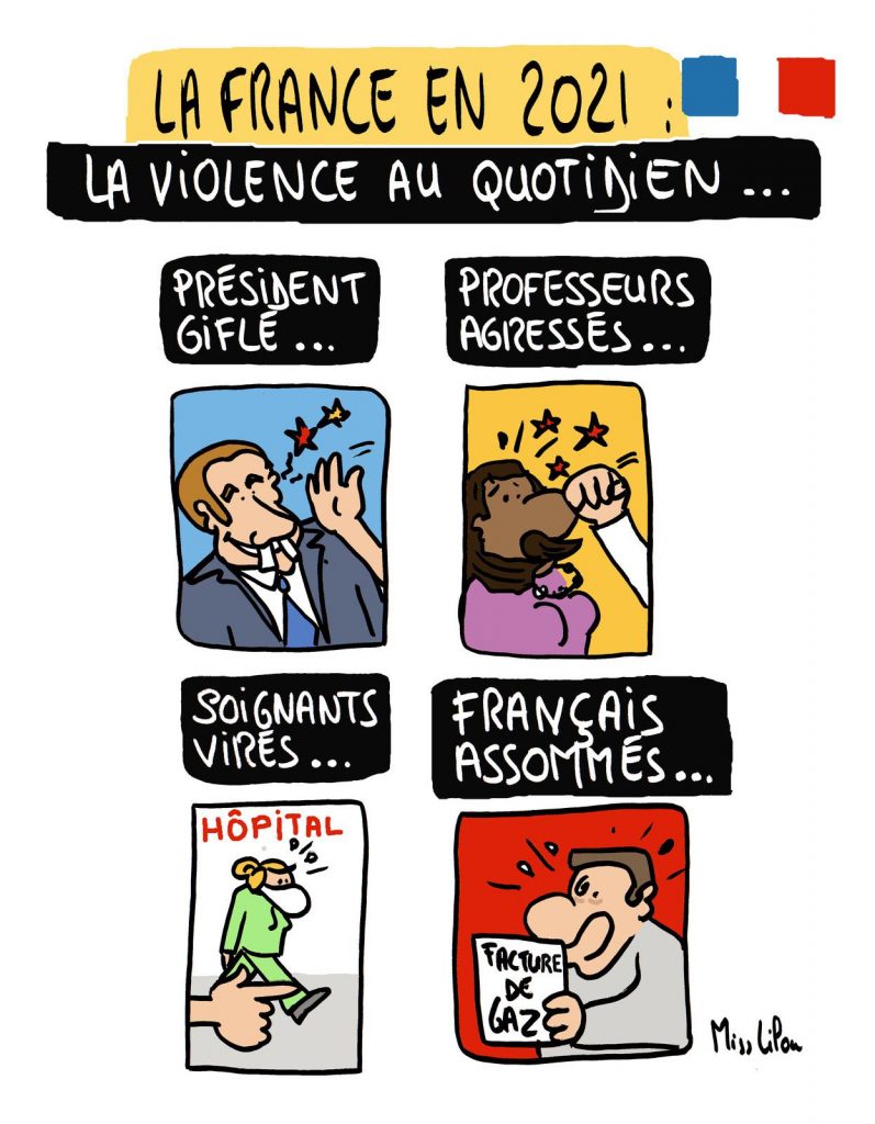 dessin presse humour France violence image drôle augmentation prix gaz