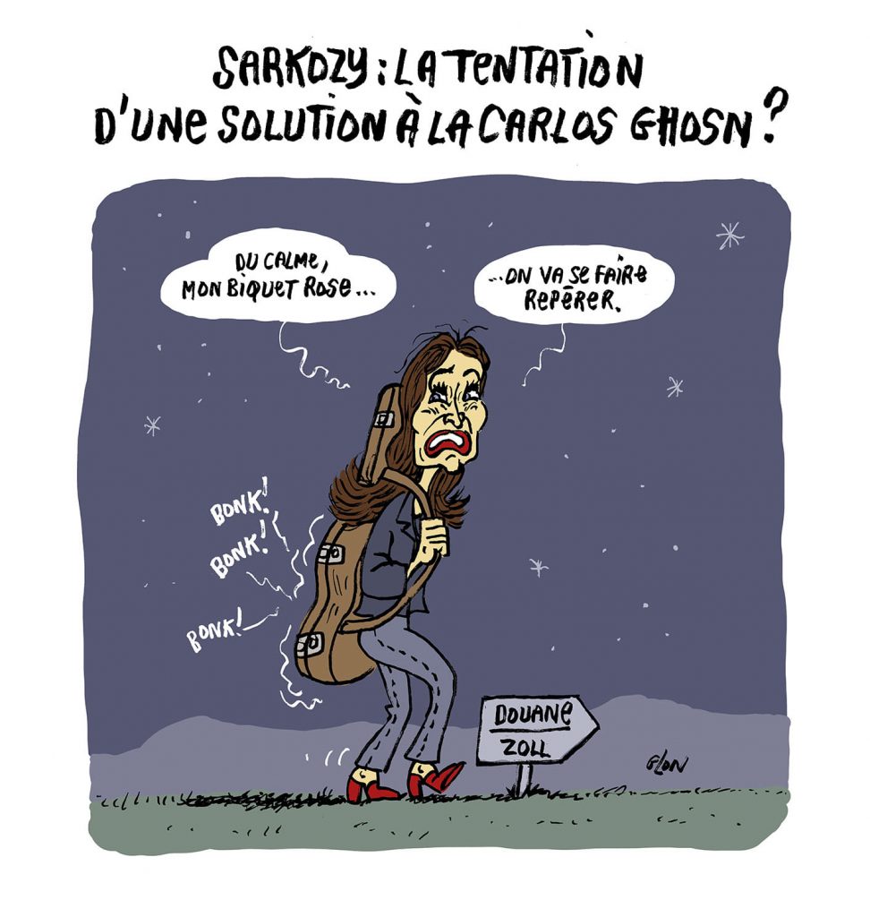 dessin presse humour Carla Bruni Nicolas Sarkozy image drôle condamnation prison ferme