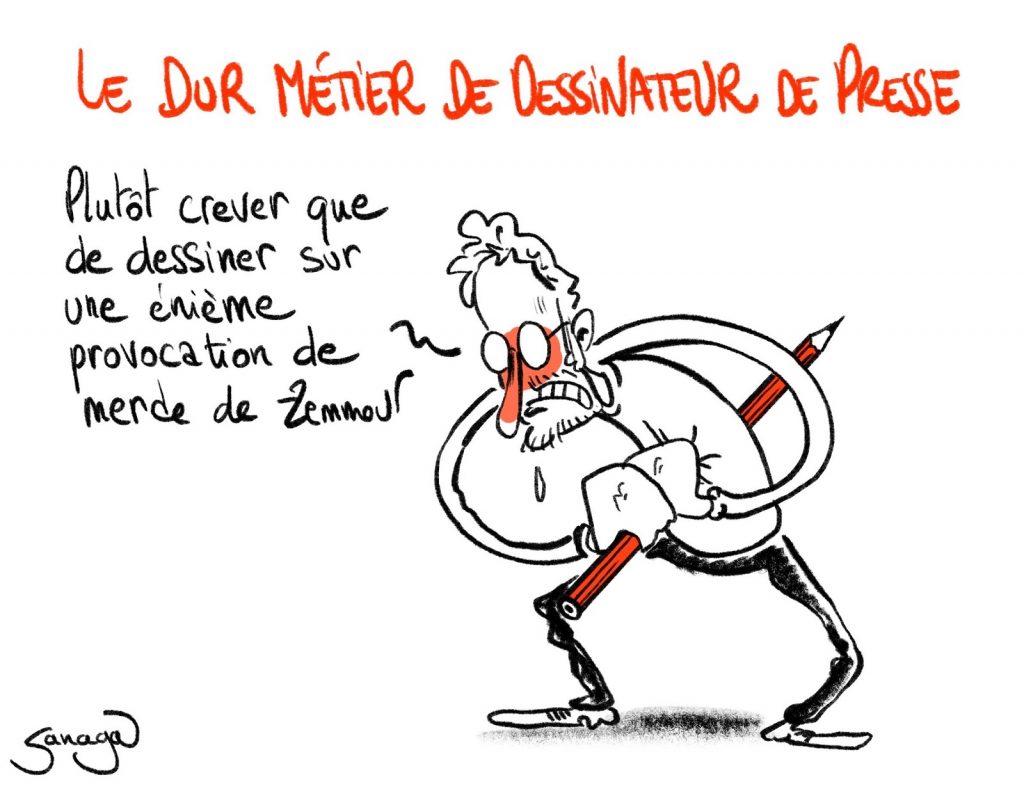 dessin presse humour métier dessinateur presse image drôle provocation Zemmour