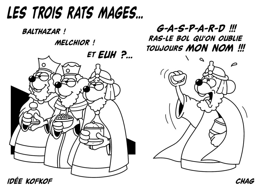 dessin humoristique rois mages image drôle nativité