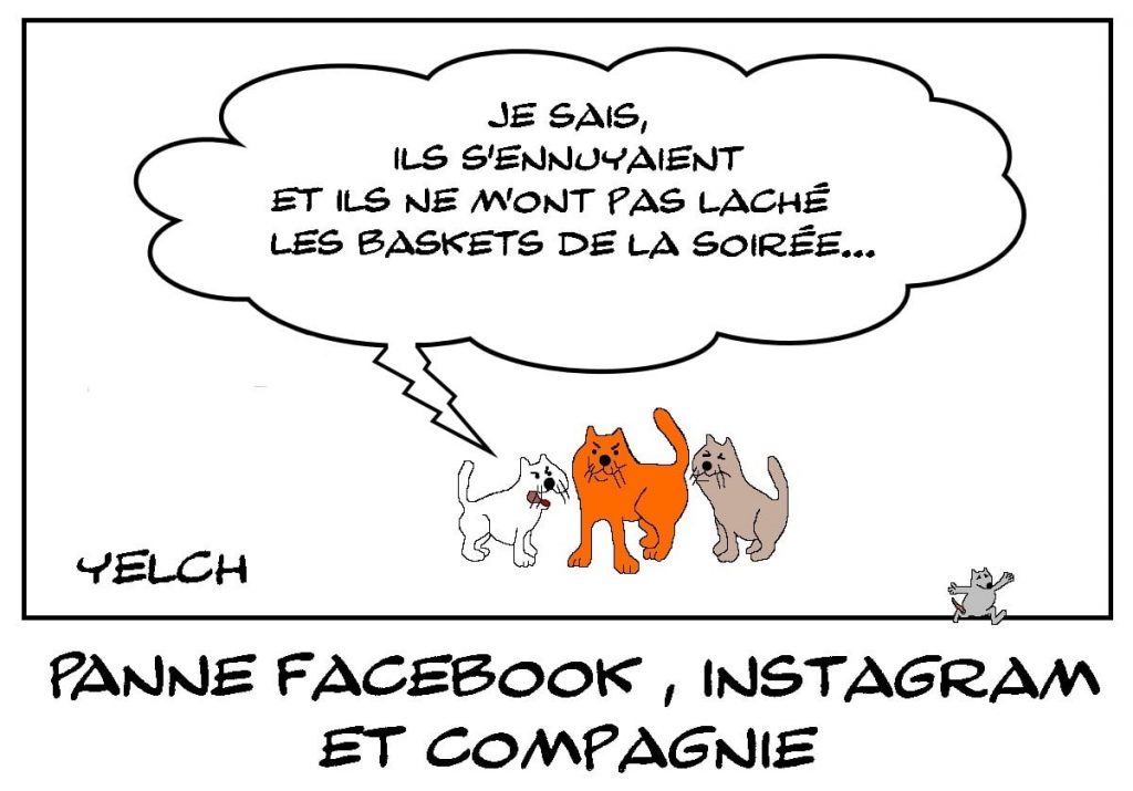 dessins humour réseaux sociaux image drôle panne Facebook