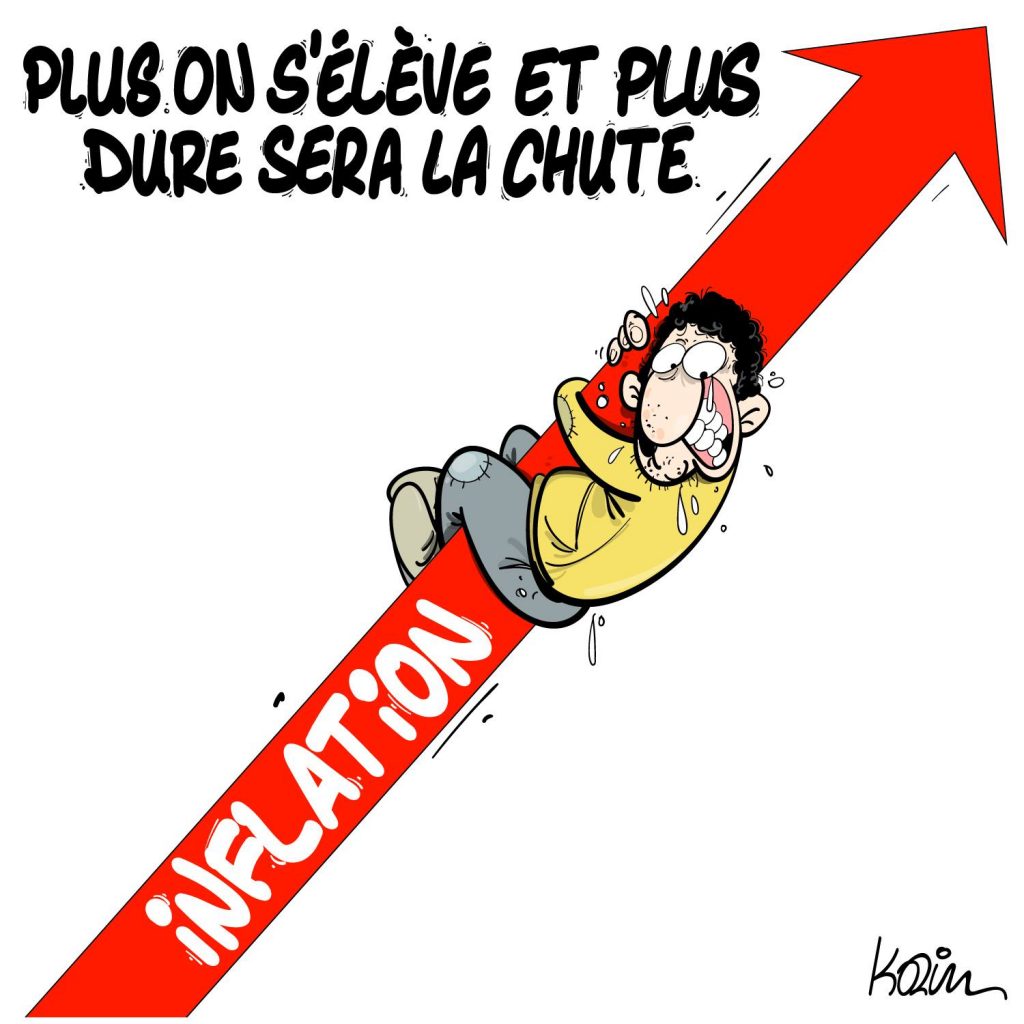 dessin presse humour élévation chute image drôle inflation pouvoir d’achat