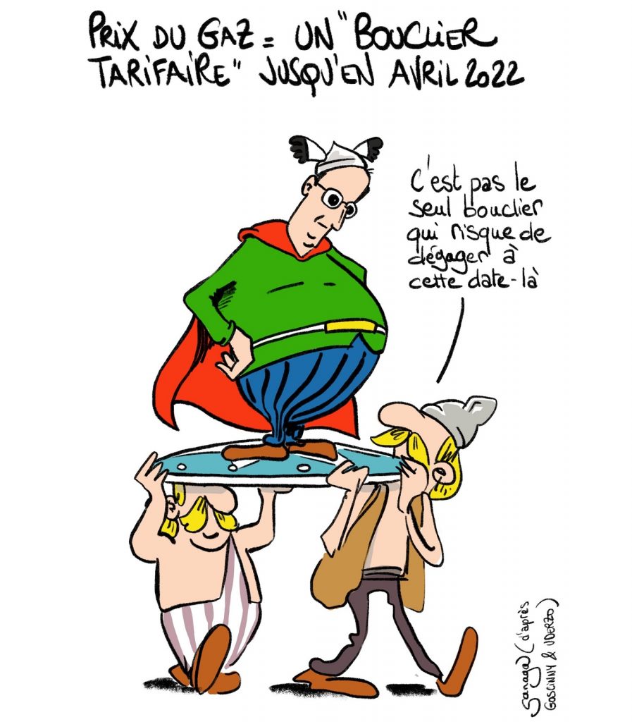 dessin presse humour augmentation prix gaz image drôle Jean Castex bouclier tarifaire