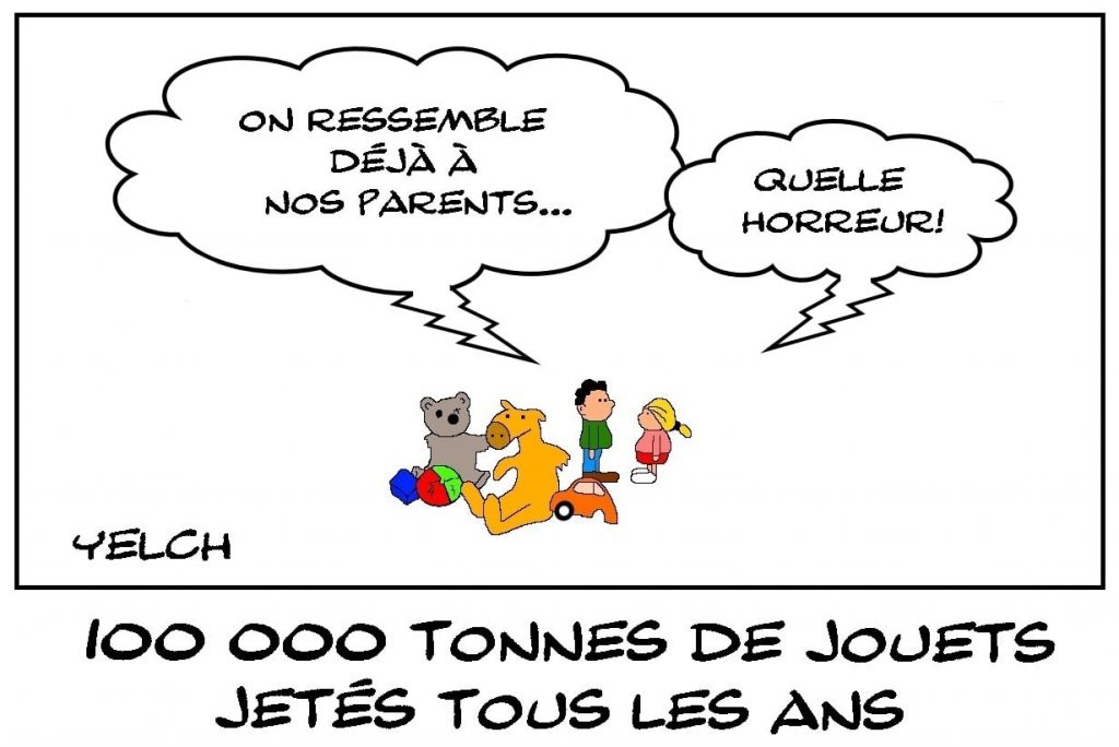 dessins humour jouets gaspillage image drôle société consommation