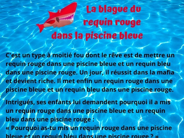 blague fous, blague couleurs, blague bleu, blague rouge, blague requin, blague bourreau, humour drôle