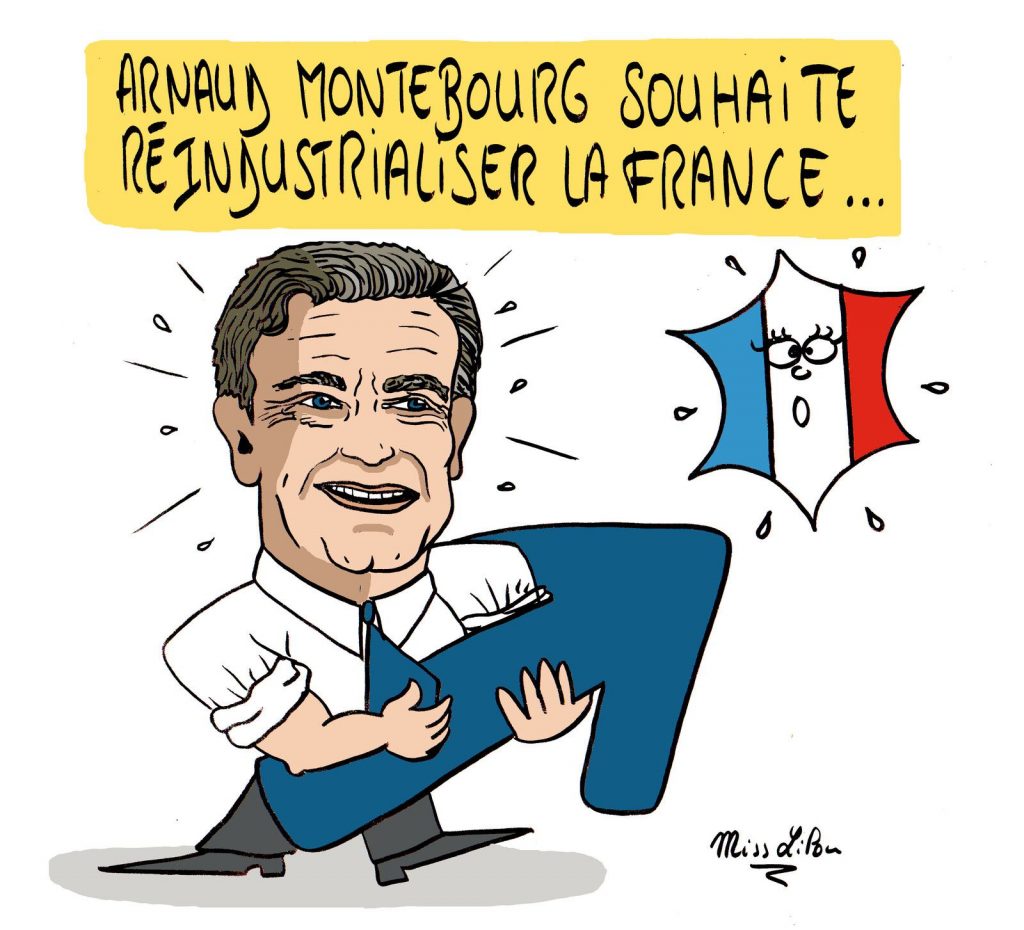 dessin presse humour Arnaud Montebourg image drôle réindustrialisation France