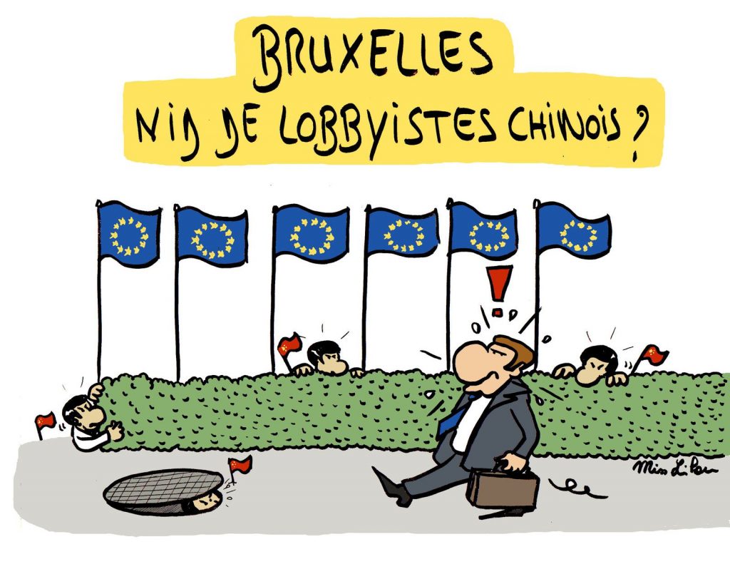 dessin presse humour Europe Bruxelles image drôle Chine lobbying