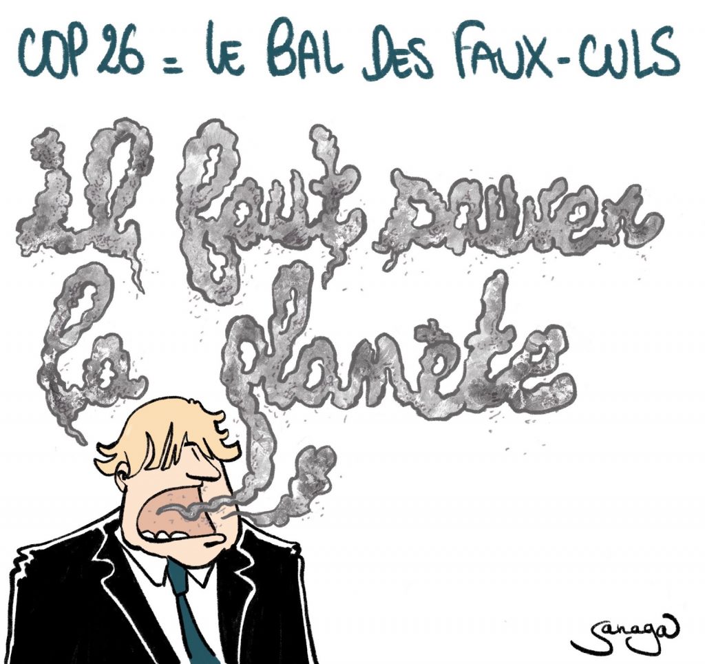 dessin presse humour COP26 climat image drôle bal faux-culs