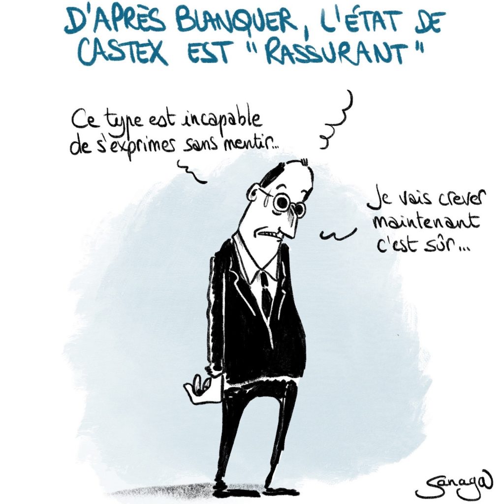 dessin presse humour Jean Castex malade coronavirus image drôle Jean-Michel Blanquer