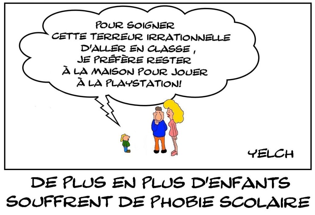 dessins humour enfant souffrance image drôle phobie scolaire