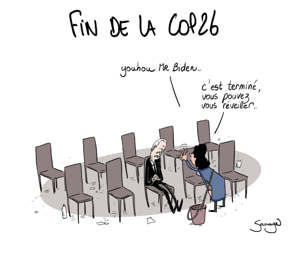 dessin presse humour COP26 climat écologie image drôle Joe Biden