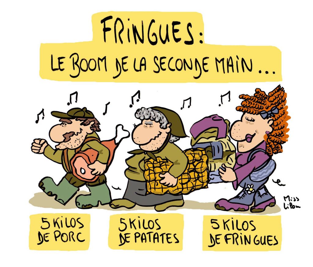 dessin presse humour vêtements fringues image drôle seconde main