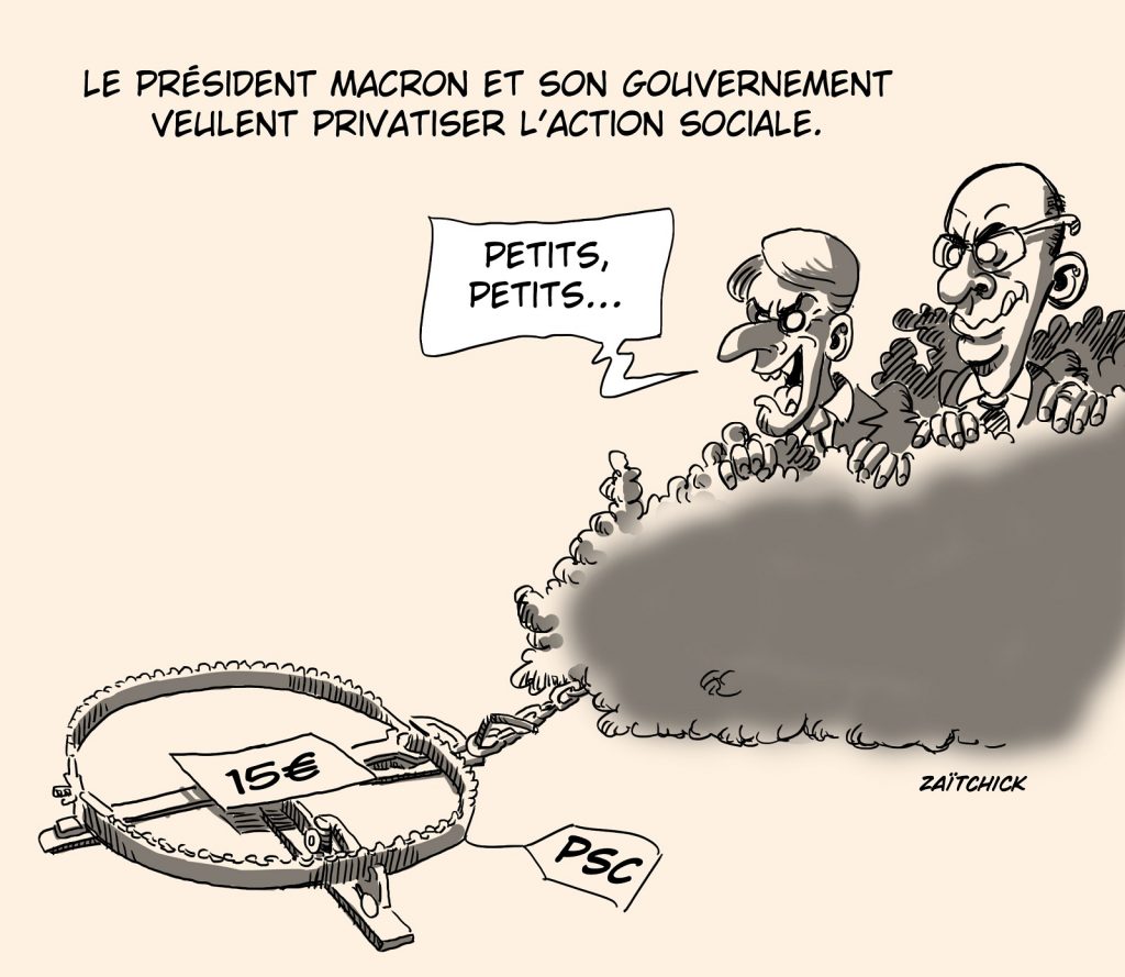 dessin presse humour action sociale image drôle privatisation