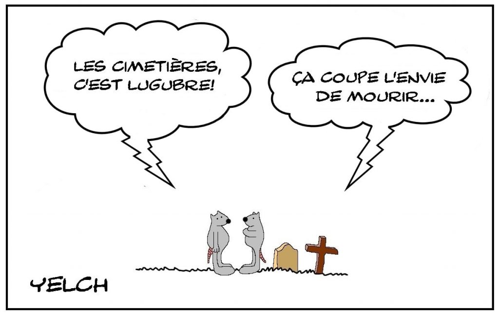 dessins humour lugubre cimetière image drôle envie mourir