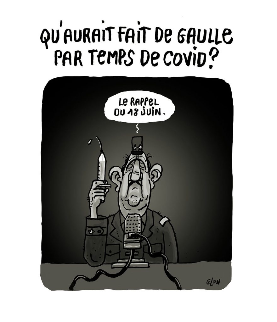 dessin presse humour Charles de Gaulle coronavirus image drôle rappel vaccination