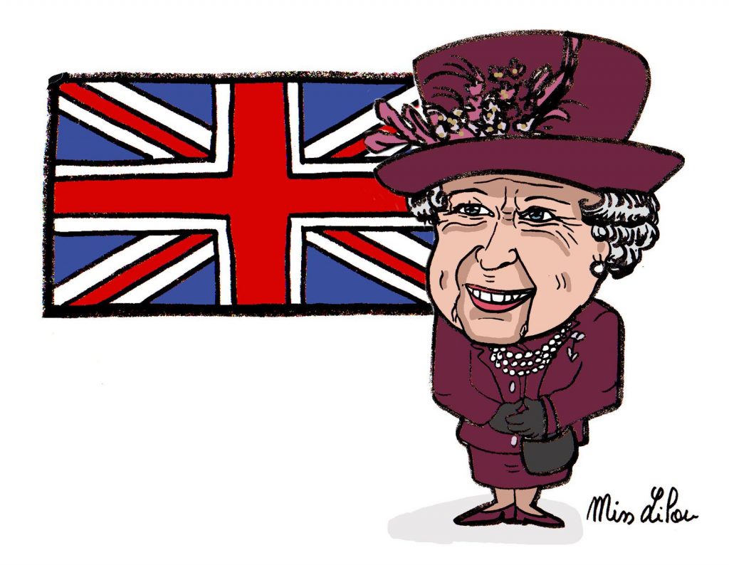 dessin presse humour Élisabeth II image drôle reine Angleterre