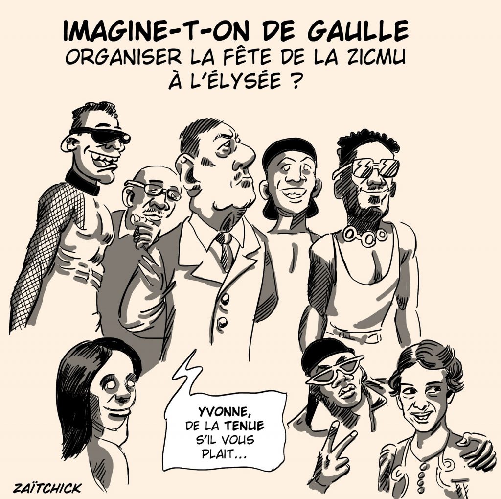 dessin presse humour Charles De Gaulle Élysée image drôle Fête de la Musique