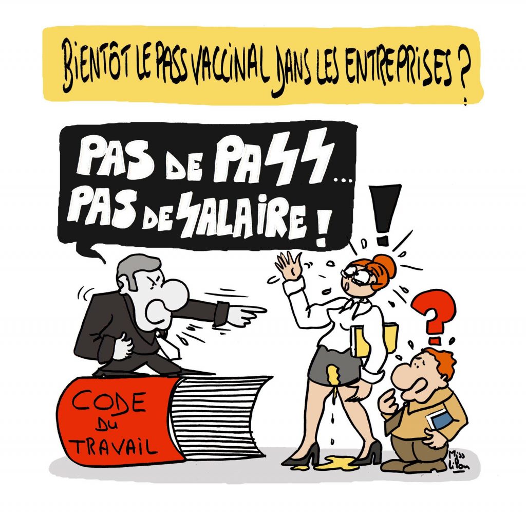 dessin presse humour coronavirus image drôle pass vaccinal entreprise