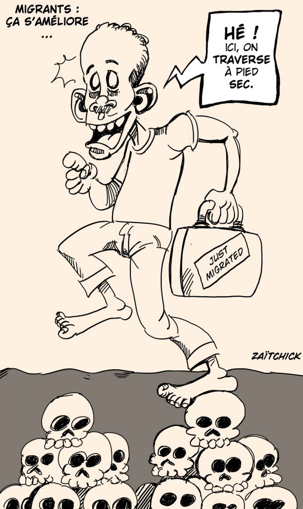 dessin presse humour migrants traversée image drôle noyade manche